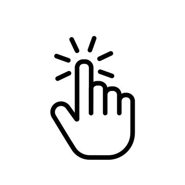 Touch screen finger hand press push icon vector	