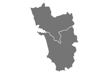 Obraz premium Goa Map, India map on isolated white background. High quality coloured map of Goa.