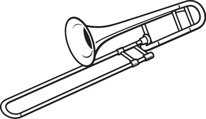 Obraz premium Trombone Line Art Icon