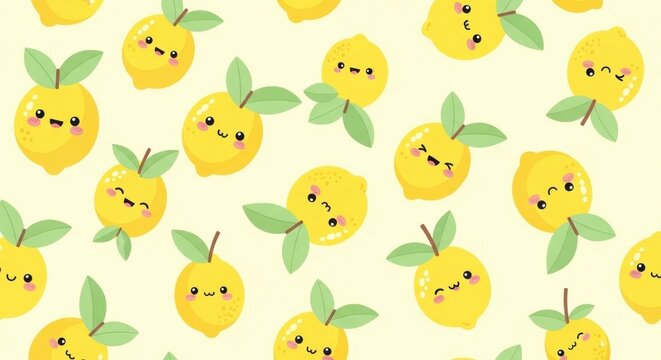 Cheerful Lemon Pattern - A Zesty and Playful Design.