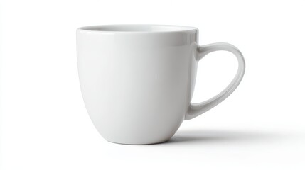 Fototapeta premium White ceramic coffee mug isolated on white background