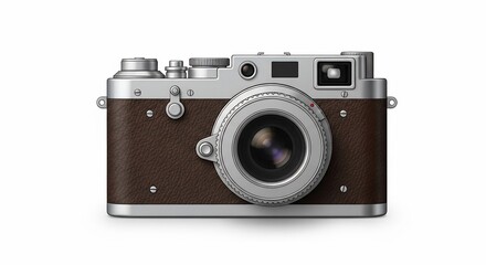 Vintage Camera on White Background.