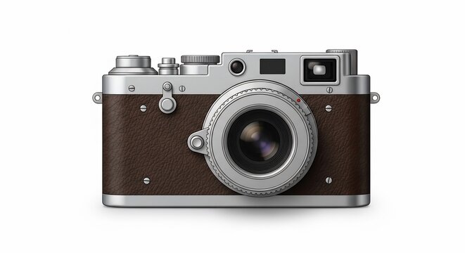 Vintage Camera on White Background.
