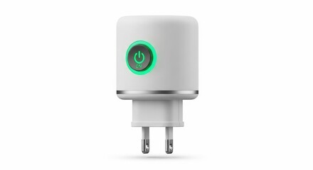 White USB Power Adapter with Green Power Button.