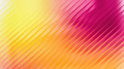 Obraz premium Grainy vibrant abstract textured background with diagonal gradient pattern in shades of yellow, orange, and pink creating a dynamic and colorful visual effect