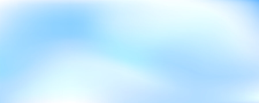 Soft cloud blue white gradient abstract background, blurred smooth wavy blue wallpaper - vector