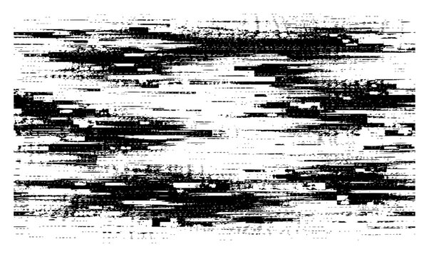 Abstract digital glitch noise background with horizontal static lines