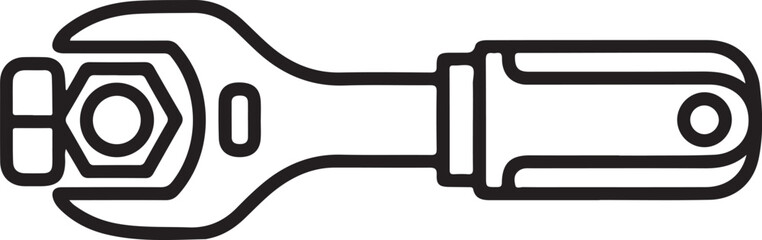 Fototapeta premium Adjustable wrench with socket and handle