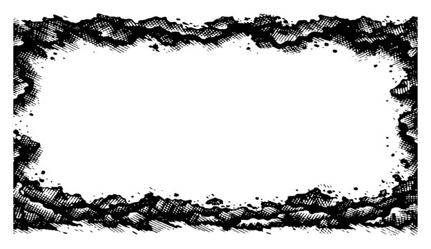 Decorative grunge border frame formed by clouds or thick smoke