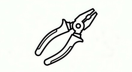 Fototapeta premium Black and White Pliers Tool Illustration.