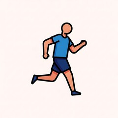 Fototapeta premium Man Running Illustration Simple Design.