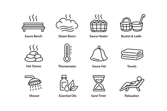 Sauna and spa essentials: icons of relaxation and well-being
