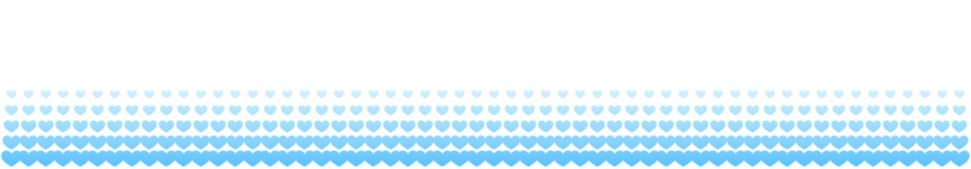 ハートのハーフトーンフレーム枠　青色　グラデーション　1