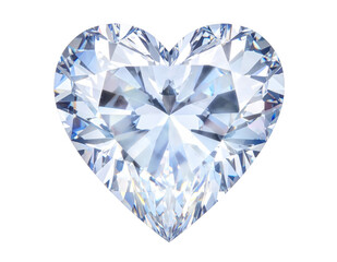 Fototapeta premium Diamond encrusted heart, luxury look, isolated on white background