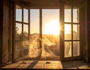 Staubpartikel im Sonnenstrahl