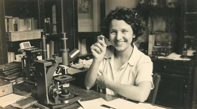 Una cient&iacute;fica observa un microscopio en su laboratorio.