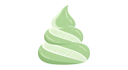 Green cream or cosmetic product swirl isolated on transparent background