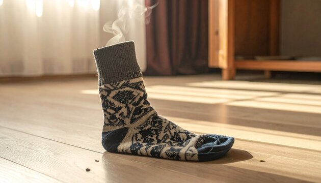 Einzelne Socke auf dem Boden