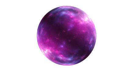 Purple galaxy planet, cosmic purple nebula, vibrant pink and blue stars for astronomy presentation Isolated on transparent background