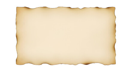 Vintage parchment scroll or torn paper background for mockup, overlay effect Isolated on transparent background