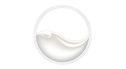 White cream or lotion swirl in a circle isolated on transparent background