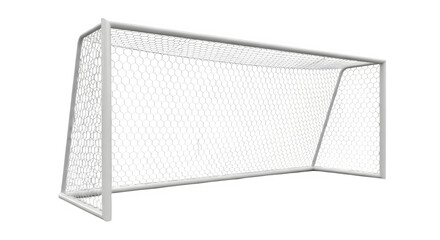 Soccer goal net isolated on transparent background