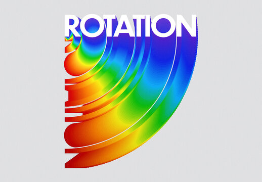 Rotation Rainbow Gradient Color Text Effect