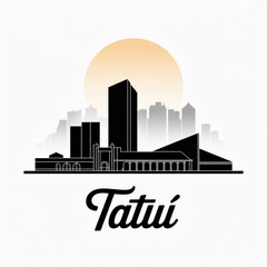 Obraz premium Tatuí São Paulo Skyline Silhouette — Brazil’s City of Music and Culture Vector Illustration