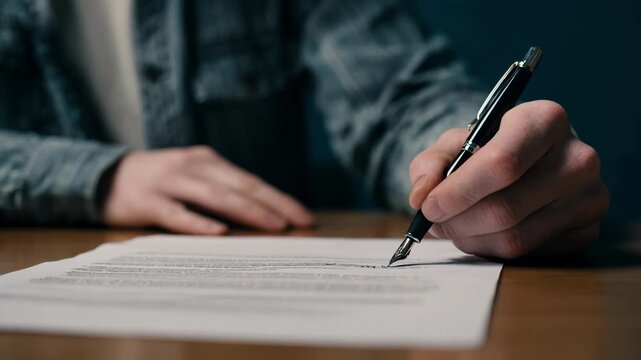 Midshot of a professional reviewing artist contract clauses to negotiate fair compensation and creative control