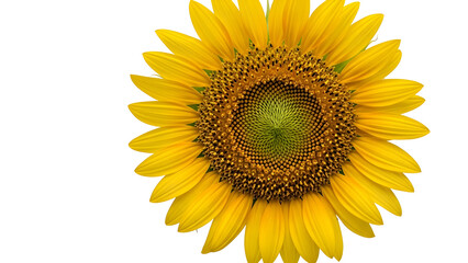 Obraz premium A vibrant yellow sunflower with a green center, isolated on transparent background