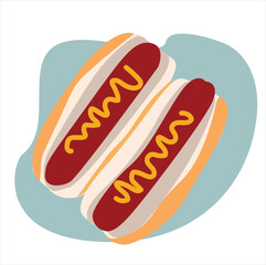 illustration of a hotdog. vektor