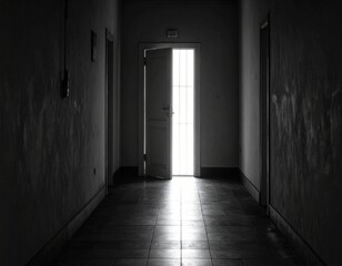 Obraz premium Flur mit schmalem Lichtstreifen