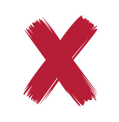 Obraz premium A large red X marked on a plain white background