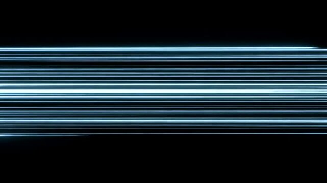 Horizontal blue neon lines on a dark background, creating a minimalist, futuristic design