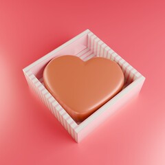 3Dのシンプルハートミルクチョコレート⭐︎