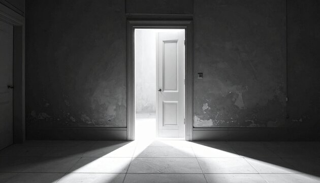 Geschlossene T&uuml;r mit Tageslichtspalt