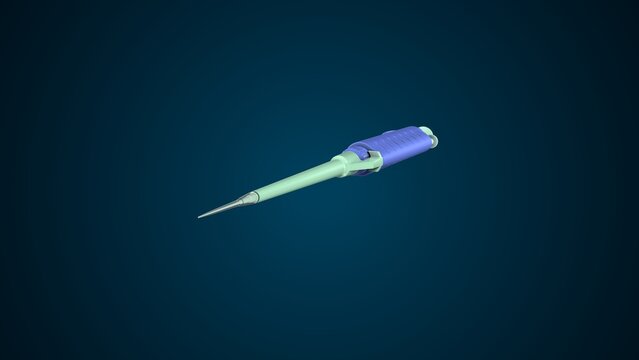 Micropipette for Precise Liquid Measurement anatomy with blue background. 3d render