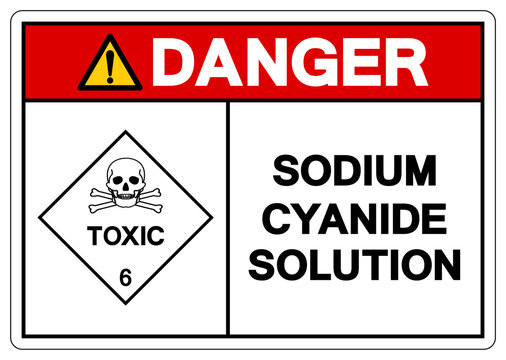 Danger Sodium Cyanide Solution Symbol Sign, Vector Illustration, Isolate On White Background, Label.EPS10