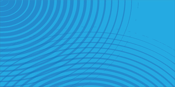 Abstract blue background with concentric circles and intersecting lines