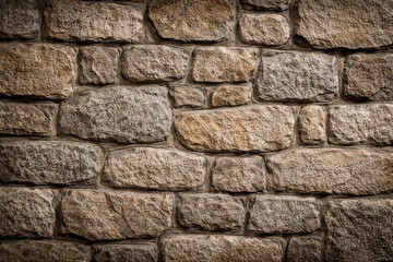Naklejka premium Rustic stone wall texture creating a natural background inspired by traditional alpine chalet architecture