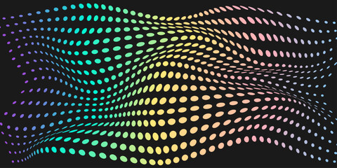 Abstract Gradient Background, Colorful Dots, Paint Splatter, Festive, Chaotic, Neon, Wave Effect, Vector	