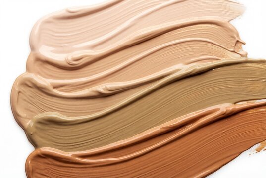 Beige makeup foundation brush strokes abstract composition
