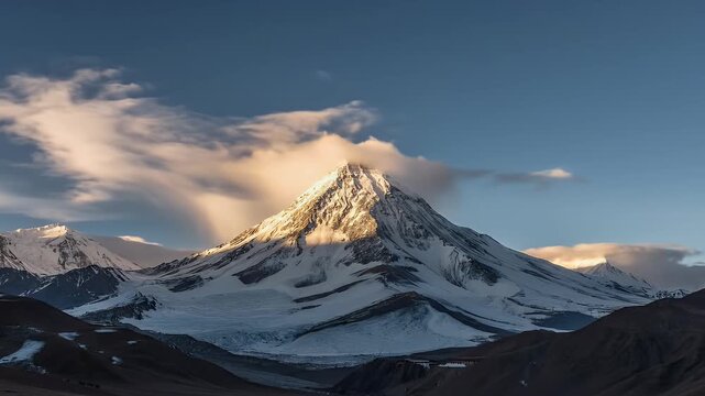 Mount Kailash Landscape Calm Blue Sky Soft Drifting Clouds Mahesh Navami