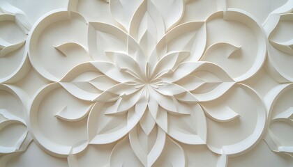 Minimalist Embossed Cream Arabesque Ramadan Pattern