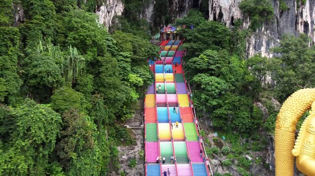 Batu Caves Cultural Landmark Aerial, Kuala Lumpur Malaysia