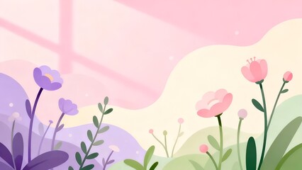 Cute round flowers in pastel colors: Pop floral background