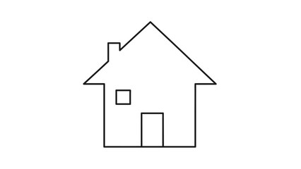 Fototapeta premium Minimalist house outline icon on white for web design