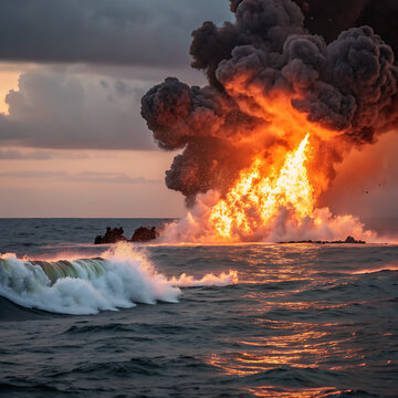fire in the ocean