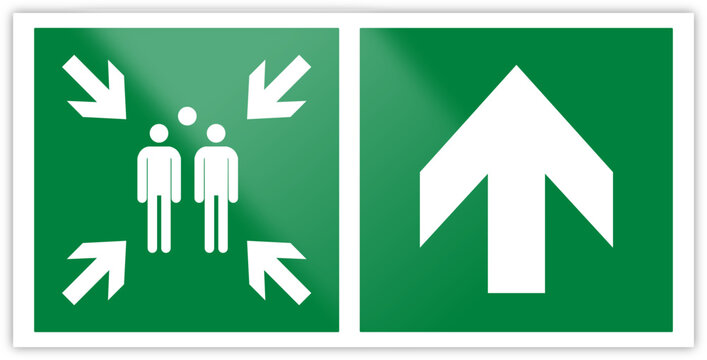 Emergency Assembly Point Directional Sign &ndash; Up Arrow Safety Symbol