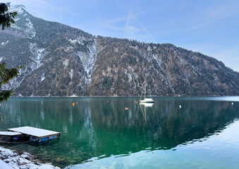 boats on lake Achensee Austria tyrol
